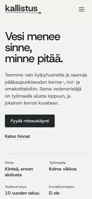 Kallistus puhelimella, näkymä 1