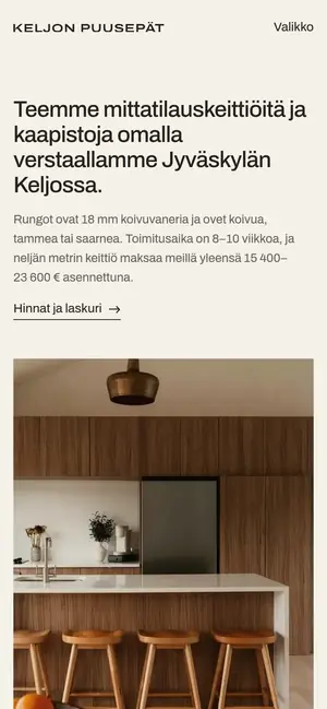 Keljon Puusepät puhelimella, näkymä 1